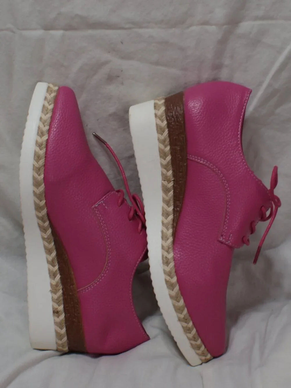 Fuchsia Wedge Oxford / Derby Shoe - Size 8 - BRAND NEW